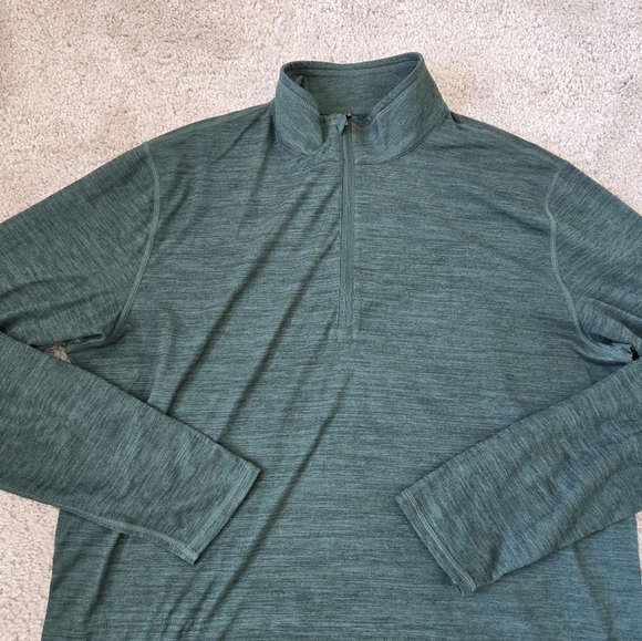 Vuori Men's Ease Performance Half Zip Long Sleeve Top Dark Green Color size XL - Picture 13 of 16